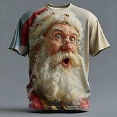 levne Santa Claus oblečení-Vánoce Pánské Ježíšek Tričko Krátký rukáv tričko 3D tisk Tričkový Košile Denní Designové umělecké Dovolená Párty ulice Bílá 1 Bílá 2 Bílá 3 Celý rok Oblečení S M L XL XXL XXXL