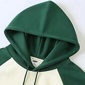 abordables sudaderas basicas hombre-Hombre Sudadera Negro Vino Azul Marino Verde Trébol Azul claro Con Capucha Bloque de color Correa Retazos Bolsillo Deporte Diario Festivos Poliéster Ropa de calle Básico Casual Primavera Otoño Ropa