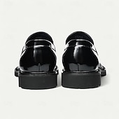 זול מכנסי עור פרימיום-נעלי לוקס שחורות לגברים עם ציציות, נעלי עסקים קלאסיות, ללבישה במשרד, מסיבות ואירועים חצי רשמיים