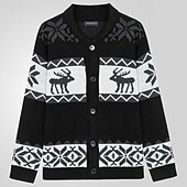 preiswerte Herren Strickjacke-Herren Hässlicher Weihnachtspullover Weihnachtspullover Pullover Strickjacke Gerippt Stricken Normale Oberteile Gestrickt Einfach Schalkragen Urlaub Mode Lässig Ferien Bekleidung Winter Frühling