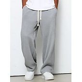  Męskie Spodnie dresowe z prostymi nogawkami Spodnie waflowe Ściągana na sznurek Siateczka Oddychający Pełna długość Codzienny Prosta Ciemnobrązowy Czarny Średnio elastyczny