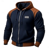 abordables Hoodie Tactique-Homme Sweat à capuche Sweat à capuche zippé intégral Sweat à capuche en polaire Sweat à capuche tactique Noir bleu marine Kaki Gris Clair À capuche Uni Fermeture éclair Sport &amp; Loisir Occasionnel