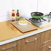 baratos Utensílios &amp; Aparelhos de Cozinha-2 rolos de adesivos para backsplash de cozinha, papel de parede autoadesivo de folha de alumínio - resistente ao calor 450 ° F, à prova de óleo, à prova d'água, fácil de cortar para armários, fogões,