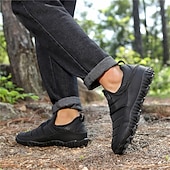 abordables Botas de invierno y nieve-Botas de nieve cálidas de invierno sin cordones para hombre con suela antideslizante, diseño acolchado informal para caminar al aire libre, viajar en climas fríos y uso diario.