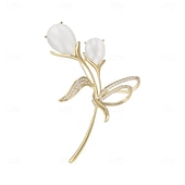 tanie Spinki i broszki-Broszki Klasyczny Retro Kwiat Elegancja Luksusowy Broszka Biżuteria Złoty Na Ślub Impreza Prezent Zaręczynowy Studniówka Festiwal