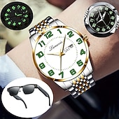cheap Quartz Watches-The New Stainless Steel Digital Large Dial Fashionable Men'S Business Watch With Ipx7 Water Resistance Luminous Calendar Day Display Casual Quartz Watch Simple And Versatile Men'S Sports Wristwatch