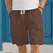 cheap Casual Shorts-Men's Shorts Summer Shorts Casual Shorts Corduroy Shorts Drawstring Pocket Elastic Waist Plain Comfort Breathable Short Outdoor Vacation Sport Casual Navy Blue