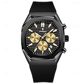 olcso Quartz órák-poedagar üzleti karóra férfiaknak vízálló, világító kronográf dátum férfi karóra szilikon szíjas kvarc férfi karóra 893