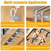 economico Contenitori per abbigliamento-50 fascette autoadesive in velcro per impieghi gravosi – nere, grigie &amp;scrivania bianca multiuso &amp;cinghie per la gestione dei cavi da ufficio, organizer in nylon