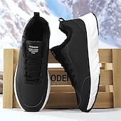 economico Sneakers Casual-scarpe da ginnastica sportive da uomo foderate in caldo pile, scarpe da corsa invernali leggere e impermeabili con suola antiscivolo per l'uso quotidiano e all'aperto