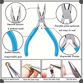 Недорогие искусство, ремесла и шитье-Набор инструментов для изготовления ювелирных изделий из 8 предметов, включая плоскогубцы, набор для самостоятельного ремонта бисера, включающий плоскогубцы с тонкими носами, кусачки, пинцет, ножницы