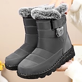 abordables Botas de mujer-Mujer Botas Botas de nieve Diario Tacón Plano Dedo redondo Casual Satén Mocasín Vino Negro Azul