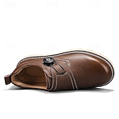 baratos Sapatos Casuais Slip-On-sapatos de trabalho casuais marrons masculinos – sola antiderrapante durável, fecho de trava fácil, design de cano baixo confortável para uso diário, escritório e atividades ao ar livre