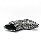 abordables Bottes de Costume-Bottines Chelsea à bout pointu en similicuir imprimé serpent pour homme – Chaussures de soirée, de scène et de soirée