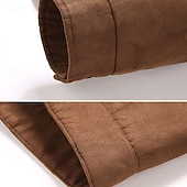 baratos Jaquetas de Suede Sintético-Homens Jaqueta de camurça sintética Jaqueta de Inverno Casaco de lã Jaqueta casual Férias Diário Térmico / Quente Bolsos Tosão Outono Inverno Tecido Moda Roupa de rua Lapela Padrão Preto Cinzento