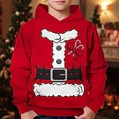クリスマス 男の子 3D グラフィック カートゥン パーカー 長袖 春 秋 ファッション ストリートファッション 子供 4〜12年 フード付き アウトドア カジュアル 日常 レギュラー お買い得  子供のクリスマストップ-クリスマス 男の子 3D グラフィック カートゥン パーカー 長袖 春 秋 ファッション ストリートファッション 子供 4〜12年 フード付き アウトドア カジュアル 日常 レギュラー
