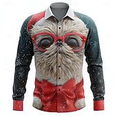 Święta Męskie Zwierzę Psy Strusie Koszula Zapinana na guziki koszula Długi rękaw Zabawny Na zewnątrz Święto Wiosna Jesień Wieczorne Druk 3D koszule z kołnierzykiem Czerwony 1 Biały Czerwony tanie Strój świąteczny w kształcie zwierzęcia-Święta Męskie Zwierzę Psy Strusie Koszula Zapinana na guziki koszula Długi rękaw Zabawny Na zewnątrz Święto Wiosna Jesień Wieczorne Druk 3D koszule z kołnierzykiem Czerwony 1 Biały Czerwony