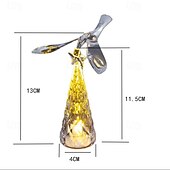 お買い得  屋内のクリスマスライト-1個 13cm クリスマスデコレーション ミニ 発光クリスタル フライングバード クリスマスツリー LED ナイトライト デスクトップデコレーション オーナメントライト AG10 * 3 バッテリー