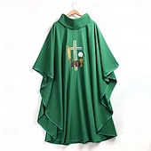 economico Cappotti &amp; Mantelli-Retrò Vintage Medievale Rinascimento Vestaglia Pianeta Prete cattolico Ricamato Costume Per uomo Religioso e spirituale Halloween Carnevale Performance LARP Fiera Rinascimentale Adulti Mantello