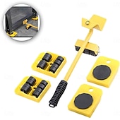 olcso Ručni Alati-Nagy teherbírású bútoremelő 4 csúszkával, görgős mozgató eszközökkel kanapé hűtőszekrényhez, max. 150 kg / 330 font, könnyen átalakítható és átrendezhető a lakótér (sárga)