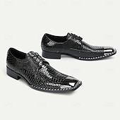 baratos Sapatos Sociais Elementares-Sapatos sociais masculinos de couro legítimo bordô com estampa de cobra e cadarço e biqueira de metal – sapatos da moda para banquetes e coquetéis