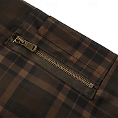 economico Giubbotti Casual-Per uomo Giubbotto bomber Giacca Casual Vacanza Quotidiano Caldo Tasca Autunno Inverno Plaid Moda Classico Collo alla coreana Regolare Verde scuro Verde militare Giacca