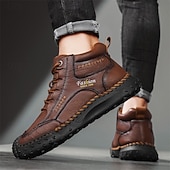 economico Scarponi da trekking-scarpe da trekking casual da uomo marroni, comode scarpe da ginnastica da passeggio con lacci e suola in gomma antiscivolo per viaggi, lavoro e uso quotidiano