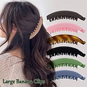 billige Gaver-6-pakning store bananhårspenner sklisikker hestehaleholder for kvinner og jenter i koreansk stil, tykk halvmåneformet hårspenne for hverdagsbruk