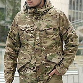 economico Fleece &amp; Giacche 3 in 1-Per uomo Giacca da combattimento Giacca softshell Giacca da escursionismo Giacca in Pile Giacca termica Cotone Inverno All&#039;aperto Mimetico Calore Termico Top Verde Cachi Grigio