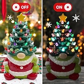 economico luci di Natale da interni-Albero di Natale nano in resina a LED con piccola foglia, luce per interni, camera da letto, studio, sala da pranzo, luce decorativa da tavolo, luce pendente, prop, batteria AAA, scatola da 8,6 * 4,7