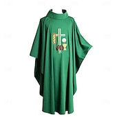 economico Cappotti &amp; Mantelli-Retrò Vintage Medievale Rinascimento Vestaglia Pianeta Prete cattolico Ricamato Costume Per uomo Religioso e spirituale Halloween Carnevale Performance LARP Fiera Rinascimentale Adulti Mantello