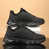 economico Sneakers Casual-scarpe da ginnastica sportive da uomo foderate in caldo pile, scarpe da corsa invernali leggere e impermeabili con suola antiscivolo per l'uso quotidiano e all'aperto