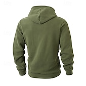 baratos Moletom com capuz de lã-Homens Moletom Moletom de lã Preto Verde Tropa Vermelho Bege Com Capuz Tecido Patchwork Bloco de cor Desportos e Ar livre Casual Diário Roupa de rua Legal Roupa de Esporte Outono Inverno Roupa