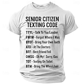  Funny Senior Citizen Texting Code Men's Short Sleeve Graphic T-Shirt Gag Gift