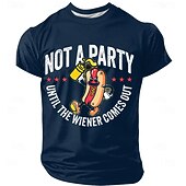  T-shirt grafica a maniche corte da uomo Non è una festa finché non esce il wiener umorismo divertente sul hot dog