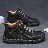 baratos Botas de cano curto-Botas de caminhada masculinas marrons com sola durável – calçados casuais versáteis para atividades ao ar livre, caminhadas e aventuras de fim de semana