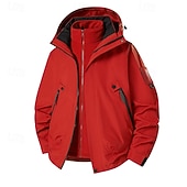 preiswerte aktive Jacke-Damen Freizeitjacke Wasserdichte Regenjacken Regenmäntel 3-in-1-wasserdichte Daunenjacke Wasserdicht Bequem Reißverschluss Tasche Lässig Einfach Urlaub Straße Alltagskleidung Ausgehen Reisverschluss