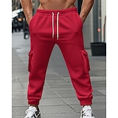 economico Carico-Per uomo Pantaloni da Tuta Cargo Pantaloni da tuta Joggers Pantaloni Coulisse Tasca Elastico in vita Semplice Comodità Sport all&#039;Aperto Quotidiano Moda Casual Nero Bianco Micro-elastico