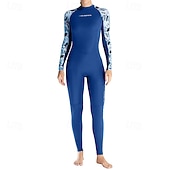 abordables Lycra de surf-Femmes Maillots de bain intégraux Combinaison Fine UPF50+ manche longue Maillot de Bain Fermeture Eclair Dorsale Natation Plongée Surf Plongée en apnée Patchwork Été Printemps Automne