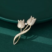 economico Spille e fermagli-Spille Classico Fiore Moda Spilla Gioielli Argento Oro Per Matrimonio Feste Regalo Fidanzamento Balli di fine anno Festival