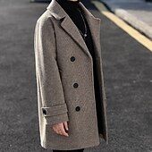 billiga Pojkars trenchcoats-Pojkar 3D Slät Yllerock Långärmad Höst Vinter Streetwear Grundläggande Barn 4-13 år Dagligen Normal