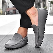 economico Mocassini casual-Per uomo Mocassini &amp; Slip-On Retrò Taglie Forti Camminata Casual Quotidiano PU Confortevole Stivali alti Mocassino Rosso marrone Nero Giallo