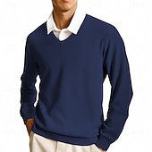 economico maglione pullover da uomo-Per uomo Maglione Maglione casual Maglione a maglia A Coste Maglia Top Regolari Lavorato a maglia Semplice Scollo a V Moda Casual Vacanza Abbigliamento quotidiano Abbigliamento Autunno Inverno