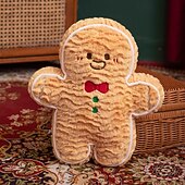 economico Biancheria da Letto di Natale-nuovo regalo di Natale - simpatico pupazzo di peluche a forma di omino di pan di zenzero &amp;cuscino a ciambella, decorazione per la casa delle feste, ornamento imbottito