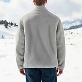 Недорогие Повседневные куртки-Муж. Зимняя куртка Флисовая жилетка Пальто тедди Отпуск Повседневные Сохраняет тепло Карман Флис Зима Полотняное плетение Мода Уличный стиль Воротник-стойка Обычная Черный Синий Темно-синий Серый