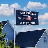 cheap America 250-US 250th Anniversary Flag America 250 1776-2026 Patriotic Stars Yard Signs Party Supplies Hanging Decor for Room House Garden Welcome Backdrop Semiquincentennial 4th of July Independence Day 3x5 Ft