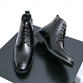 economico Stivali da vestiti-stivaletti chelsea da uomo neri lucidi con finitura lucida, eleganti scarpe eleganti slip-on per eventi formali, abbigliamento da ufficio e occasioni speciali