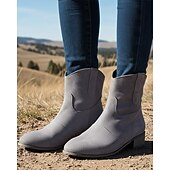 Недорогие Ботильоны-женские коричневые ботильоны из искусственной замши в стиле вестерн – ковбойские сапоги на низком каблуке в винтажном стиле для повседневных образов