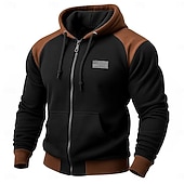 abordables Hoodie Tactique-Homme Sweat à capuche Sweat à capuche zippé intégral Sweat à capuche en polaire Sweat à capuche tactique Noir bleu marine Kaki Gris Clair À capuche Uni Fermeture éclair Sport &amp; Loisir Occasionnel