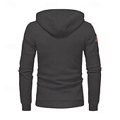 economico felpe con cappuccio da uomo di base-Per uomo Felpa con cappuccio Felpa con cappuccio e zip corta Nero Bianco Blu marino Cachi Grigio chiaro Con Cappuccio Semplice Tasca Zip a un quarto Sport &amp; Outdoor Quotidiano Ferie Poliestere